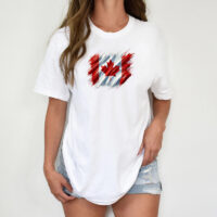 Alternative view of Tee Shirt Printed Canada Flag Brush Strokes B #02