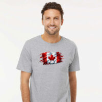 Tee Shirt Printed Canada Flag Brush Strokes D #04