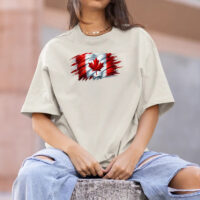 Alternative view of Tee Shirt Printed Canada Flag Brush Strokes D #04