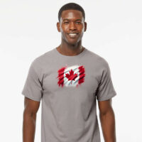 Tee Shirt Printed Canada Flag Brush Strokes E #05