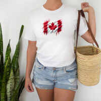 Alternative view of Tee Shirt Printed Canada Flag Brush Strokes E #05