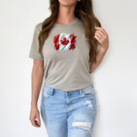 Alternative view of Tee Shirt Printed Canada Flag Brush Strokes F #06