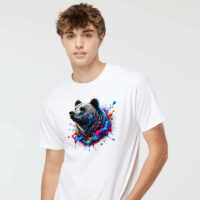 Tee Shirt Printed Splatter Paint Bear #02