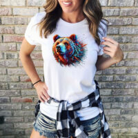 Alternative view of Tee Shirt Printed Splatter Paint Bear #04