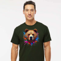 Tee Shirt Printed Splatter Paint Bear #06