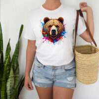 Alternative view of Tee Shirt Printed Splatter Paint Bear #06