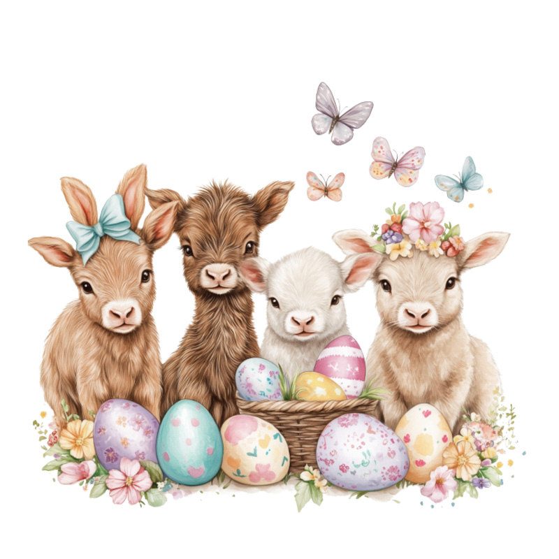 Tee Shirt Printed Pastel Easter Designs Group #01 - Image 3