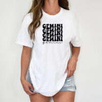 Alternative view of Tee Shirt Printed Retro Astrological Sign Gemini