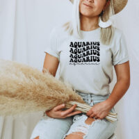 Alternative view of Tee Shirt Printed Retro Astrological Sign Aquarius