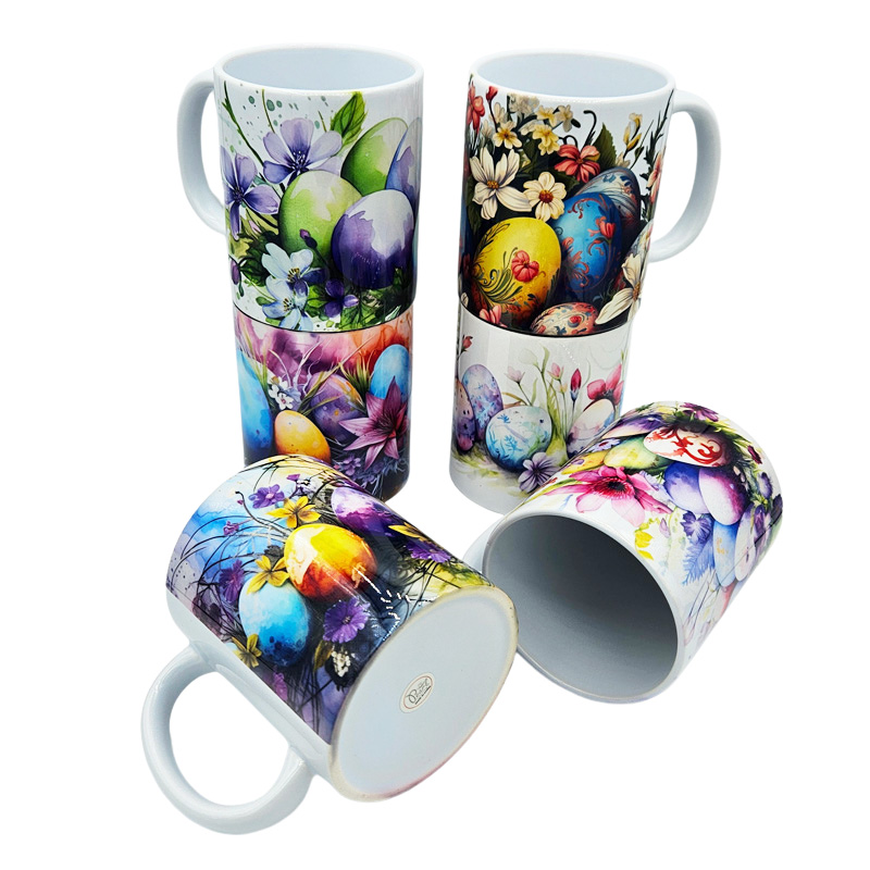 Ceramic Mug Printed 6 Designs Wrap Floral Easter Eggs Group 11oz Capacity - Image 2