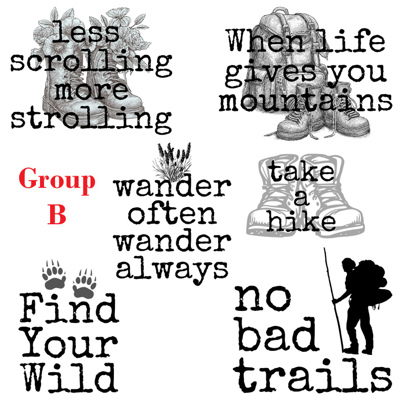 Ceramic Mug Printed 6 Designs OUTDOOR ADVENTURE Hiking Edgy Minimalist with Imagery 6 Designs GROUP B 11oz Capacity *minimum order 6 mugs* (order in increments of 6) - Image 2