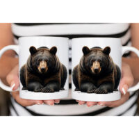 Alternative view of Ceramic Mug Printed 6 Designs WILDLIFE WOODLAND ANIMALS Majestic Black Bear Art 6 Designs Group 11oz Capacity *minimum order 6 mugs* (order in increments of 6)
