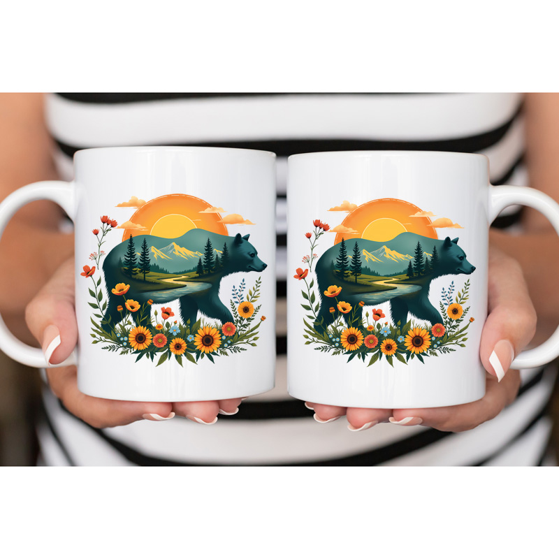 Ceramic Mug Printed 6 Designs OUTDOOR ADVENTURE Hiking Wander Landscape Floral 6 Designs Group 11oz Capacity *minimum order 6 mugs* (order in increments of 6) - Image 8
