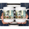 Ceramic Mug Printed 1 Design OUTDOOR CAMPING Camping Mode Artsy Wood Panels 1 Design Group 15oz Capacity *minimum order 6 mugs* (order in increments of 6)