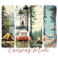 Alternative view of Ceramic Mug Printed 1 Design OUTDOOR CAMPING Camping Mode Artsy Wood Panels 1 Design Group 11oz Capacity *minimum order 6 mugs* (order in increments of 6)