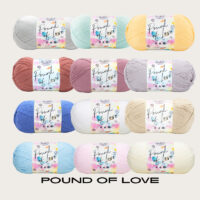 Pound of Love STARTER PACK 22 COLOURS 454g 1,000 yards per skein! Master Carton 24 units Minimum Order Qty 22 units (order in increments of 22) *Ask about our  Master Carton Pricing*