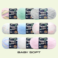 Baby Soft STARTER PACK 9 COLOURS 140g 459y/420m Master Carton 72 units Innerpack 3 units Minimum Order Qty 9 units (order in increments of 9) *Ask about our Master Carton Pricing*