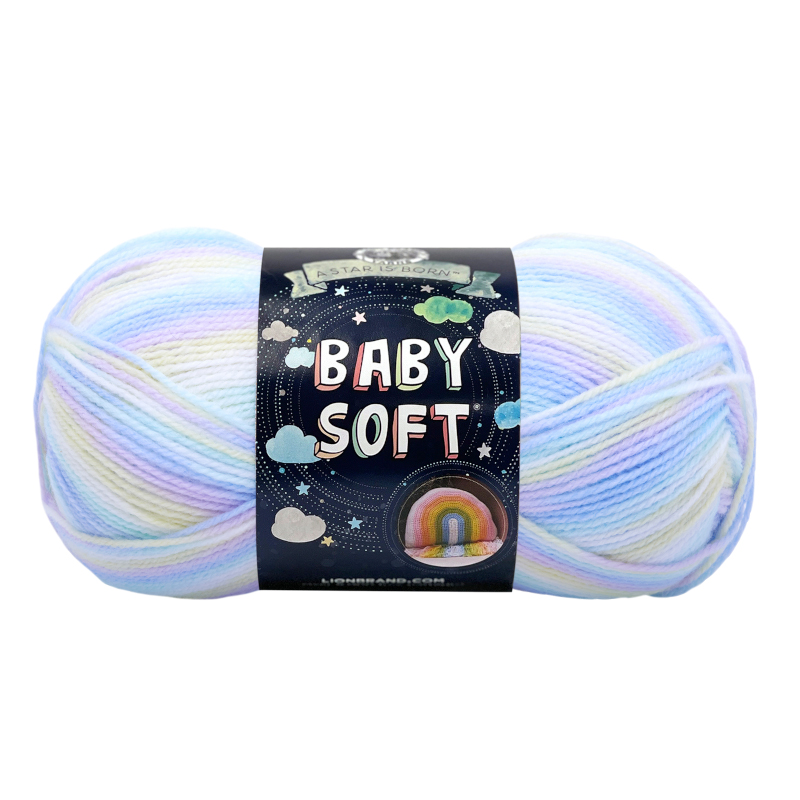 Baby Soft 140g Color 218 Color Pastel Print Master Carton 90 Units Inner pack 3 units Minimum Order Qty 1 unit (1 skein of yarn) *Ask about our Master Carton Pricing*