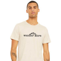 Tee Shirt Printed Adventure Designs - OUTDOOR HIKING Edgy Minimalist Wander More Mountain Range Imagery