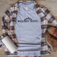 Alternative view of Tee Shirt Printed Adventure Designs - OUTDOOR HIKING Edgy Minimalist Wander More Mountain Range Imagery