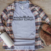 Alternative view of Tee Shirt Printed Adventure Designs - OUTDOOR HIKING Edgy Minimalist Wander Often Wander Always with Bush Imagery