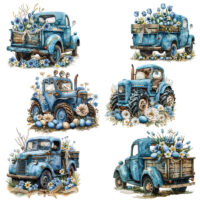Alternative view of Ceramic Mug Printed Easter Blue Farmhouse Trucks & Tractors 15 oz Capacity 6 Designs *minimum order 6 units* (order in increments of 6)