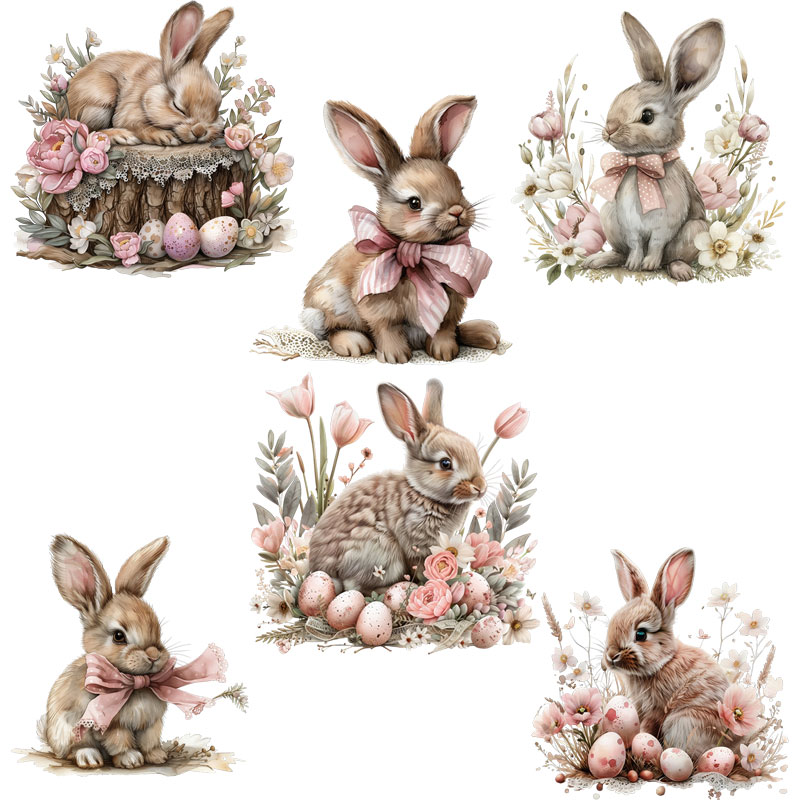 Ceramic Mug Printed Easter Pink Farmhouse Pink Easter Bunnies 15 oz Capacity 6 Designs *minimum order 6 units* (order in increments of 6) - Image 2
