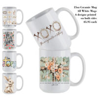 Ceramic Mug Printed Easter Faith Based He Is Risen Contemporary 15 oz Capacity 6 Designs *minimum order 6 units* (order in increments of 6)