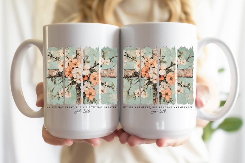 Ceramic Mug Printed Easter Faith Based He Is Risen Contemporary 15 oz Capacity 6 Designs *minimum order 6 units* (order in increments of 6) - Image 2