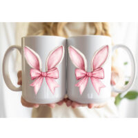 Ceramic Mug Printed Easter Faux Stitched Bespectacled Bunny and Bunny Ears 15 oz Capacity 6 Designs *minimum order 6 units* (order in increments of 6) - Image 5