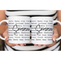 Alternative view of Ceramic Mug Printed Summer 1 Design Summer Script Over Typewriter Style Iconic Words 11oz Capacity *minimum order 6 mugs* (order in increments of 6)