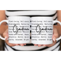 Alternative view of Ceramic Mug Printed Summer 1 Design Gardener Script Over Typewriter Style Iconic Words 11oz Capacity *minimum order 6 mugs* (order in increments of 6)