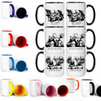 Ceramic Mug Printed True North WILDLIFE WOODLAND True North Buddies Sketch Art 3 Designs 15oz Capacity Coloured Inner & Handle (You Pick!) *minimum order 6 mugs* (order in increments of 6)