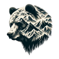 Alternative view of Tee Shirt Printed WILDLIFE WOODLAND ANIMALS Silhouette Bear Mountains #17