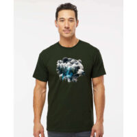 Alternative view of Tee Shirt Printed WILDLIFE WOODLAND ANIMALS Silhouette Bear Mountains #18