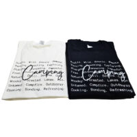 Alternative view of Tee Shirt Printed Adventure Designs - OUTDOOR CAMPING Everything Camping BW Camping Iconic Words Camping