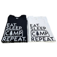 Alternative view of Tee Shirt Printed Adventure Designs - OUTDOOR CAMPING Everything Camping BW Eat. Sleep. Camp. Repeat
