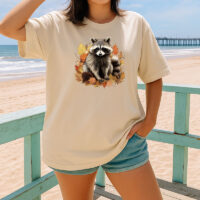 Alternative view of Tee Shirt Printed CANADIAN WILDLIFE Woodland Animals Maple Leaves #06