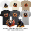Tee Shirt Printed CANADIAN WILDLIFE Woodland Animals Maple Leaves 6 All Bear Designs