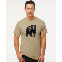 Tee Shirt Printed WILDLIFE WOODLAND ANIMALS Majestic Black Bear Art #2