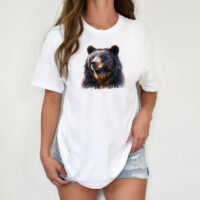Alternative view of Tee Shirt Printed WILDLIFE WOODLAND ANIMALS Majestic Black Bear Art #4
