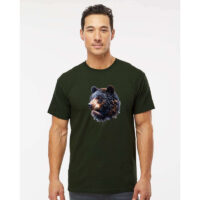 Tee Shirt Printed WILDLIFE WOODLAND ANIMALS Majestic Black Bear Art #5