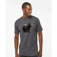 Tee Shirt Printed WILDLIFE WOODLAND ANIMALS Majestic Black Bear Art #6